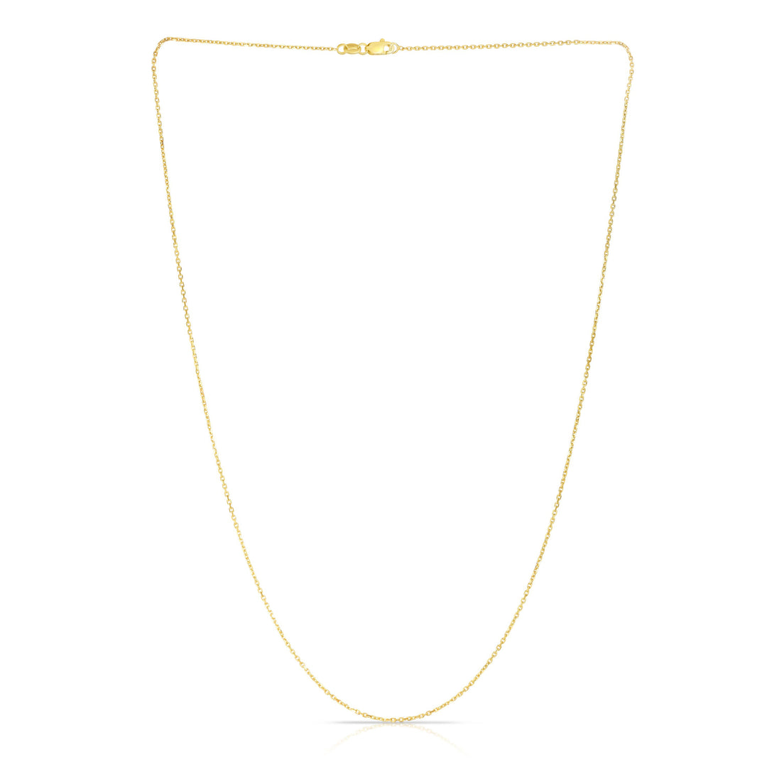 14K Gold 0.87mm Diamond Cut Cable Chain