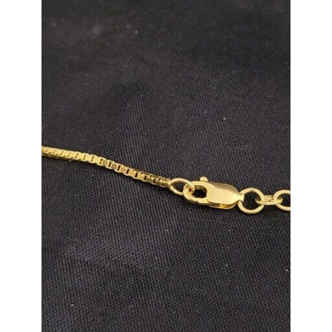 10k Gold Box Chain Necklace, 18in With 5.5 Of Gold