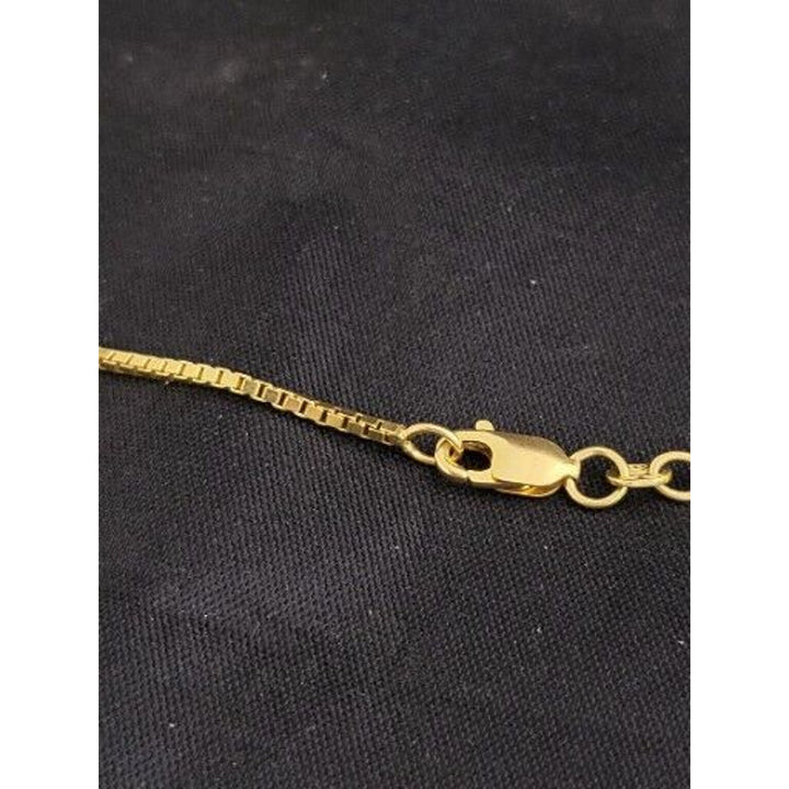 10k Gold Box Chain Necklace, 18in With 5.5 Of Gold