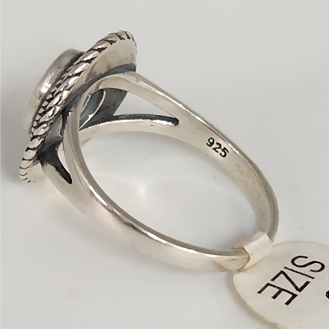 925 Sterling Silver Amethyst Oval -cut Vintage Style Ring