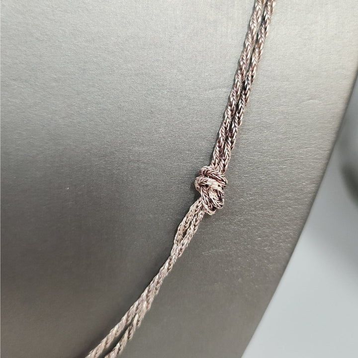 925 Sterling Silver Multi- Strand Braided Knot Necklace 24"