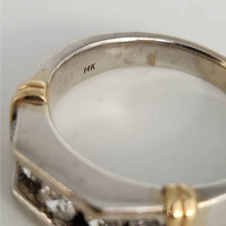 14k Two Tone Gold Diamond Ring Size 10.25
