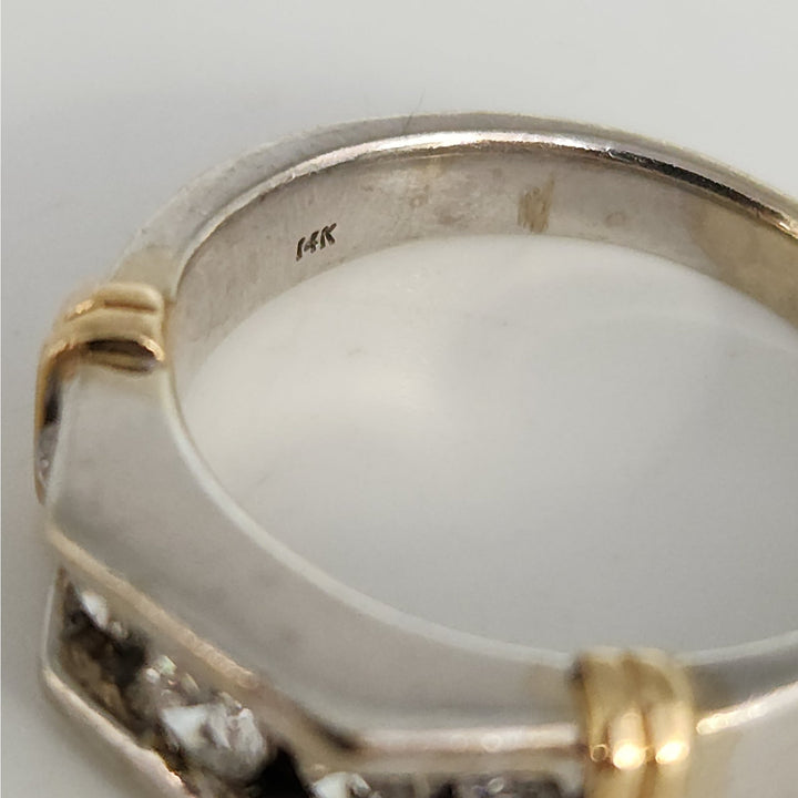 14k Two Tone Gold Diamond Ring Size 10.25