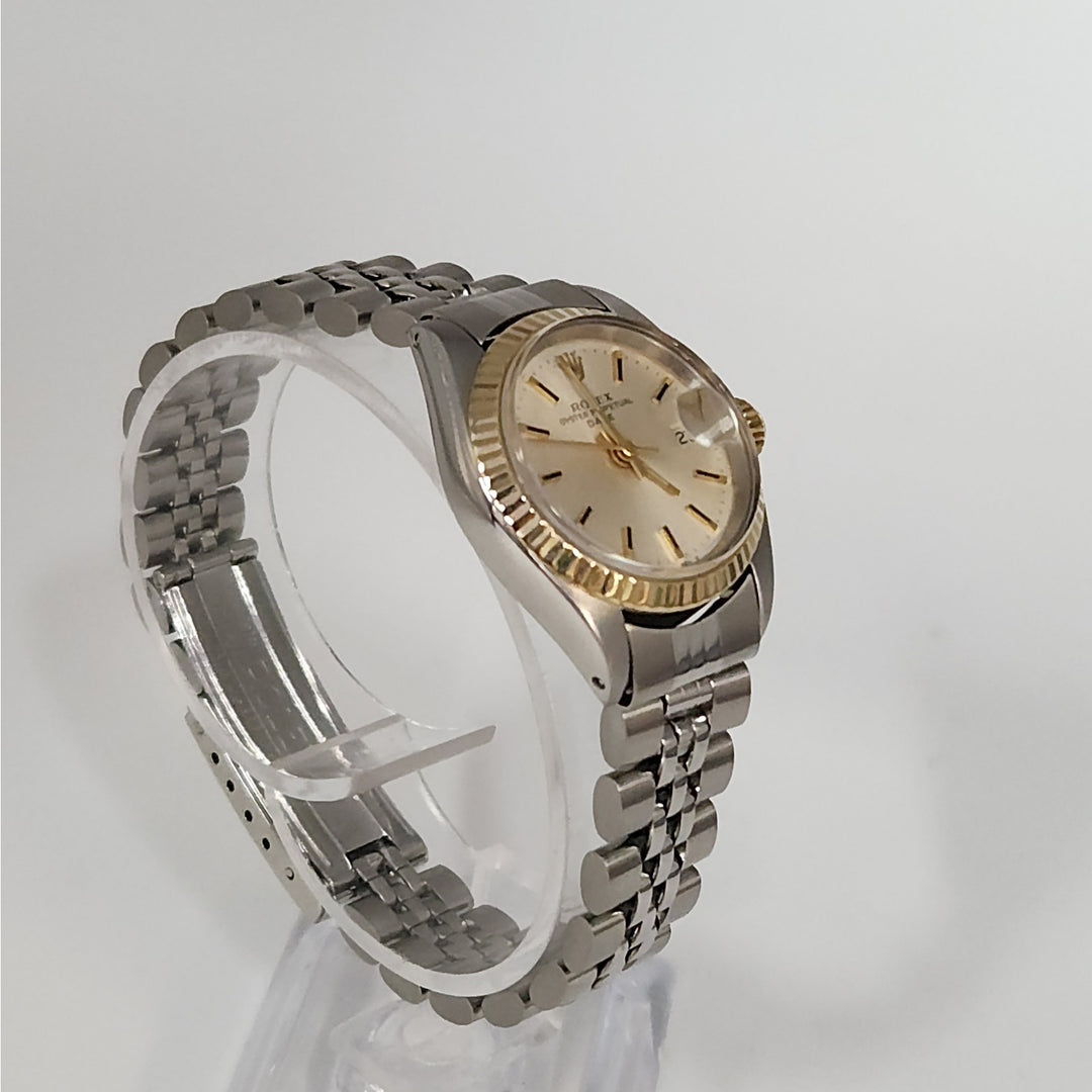 Vintage Rolex Oyster Perpetual date with champagne Dial 18k Jubilee Bracelet yellow gold two tone Ref 6917