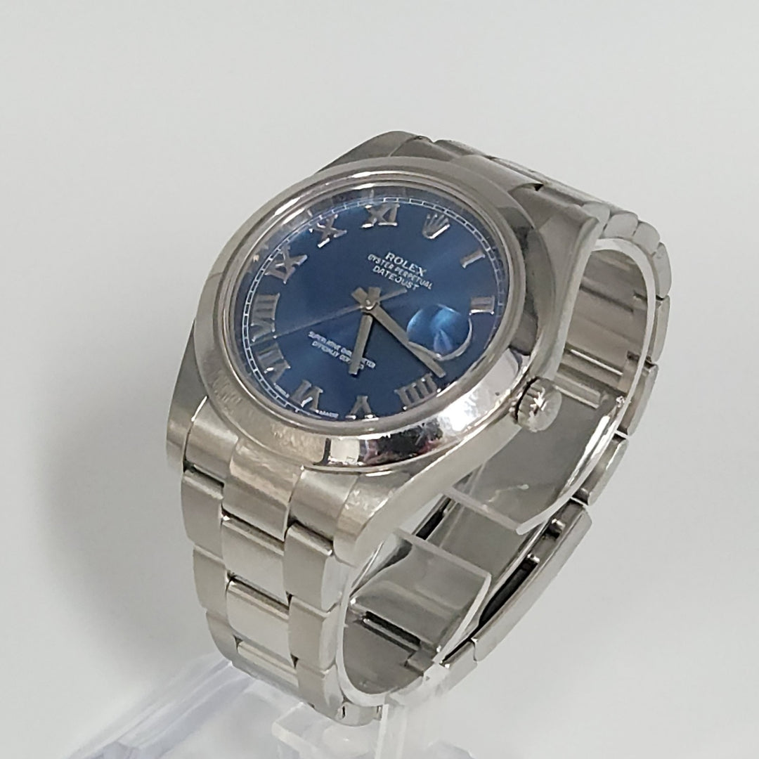 41MM Rolex 116334 Datejust Blue Roman Dial Oyster Bracelet Watch
