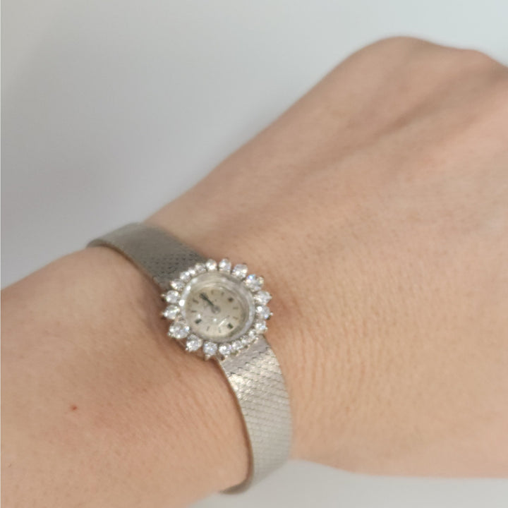 18k White Gold Rolex Precision Diamond Halo SS Aftermarket Bracelet Not Working