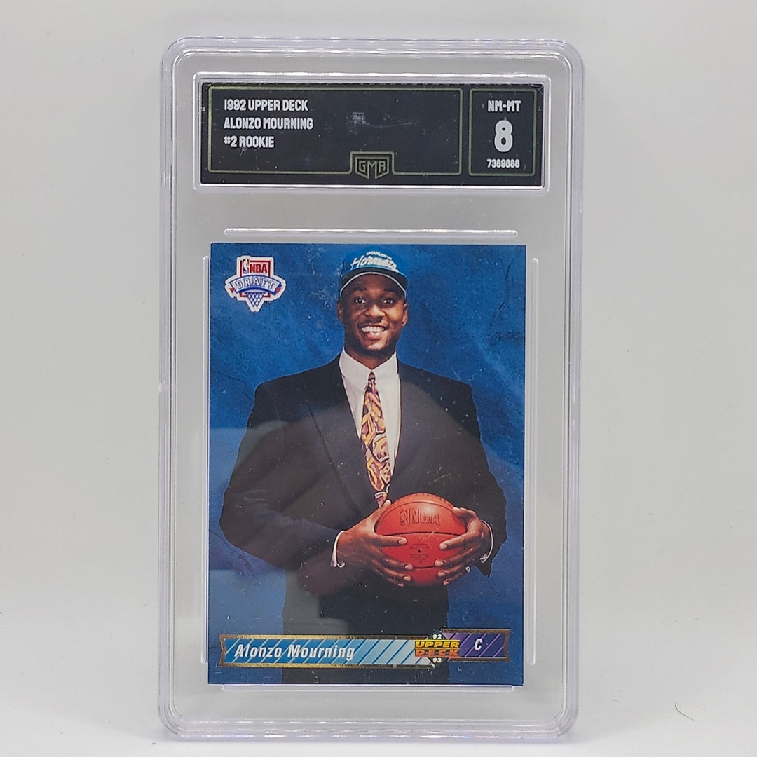 1992 Upper Deck Alonzo Mourning Rookie #2 Charlotte Hornets GMA 8 NM-MT Card