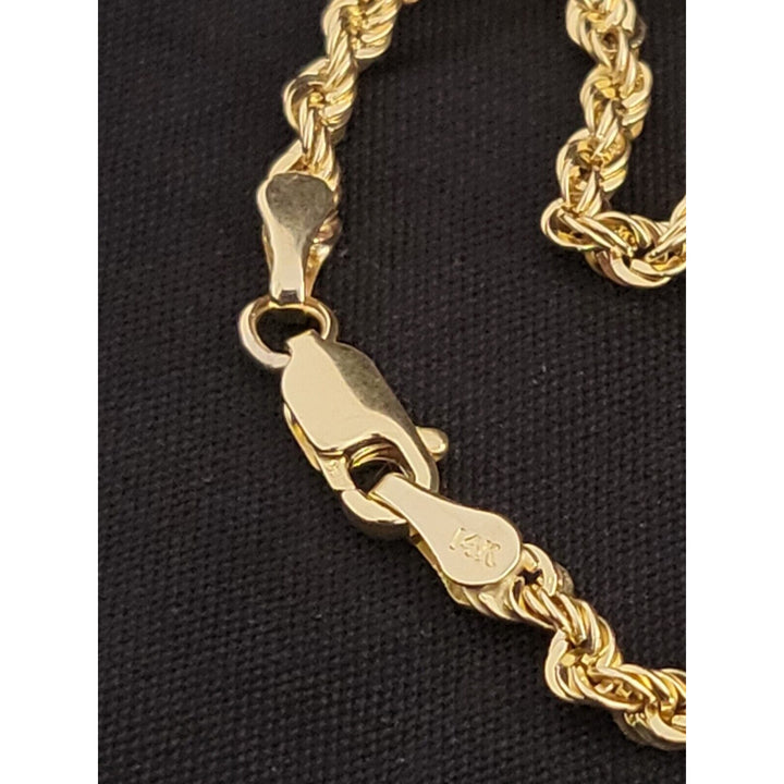 14k Gold Very Shiny Rope Chain Necklace, 20in With 12.6g Of Gold