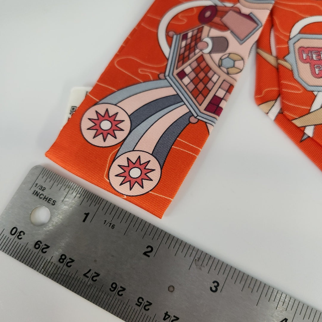 New Hermes Twilly Scarf 100% Silk Odyssey VE/Vermillion/Rose Color