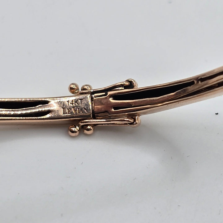 Le Vian 14K Rose Gold Natural Blue Gemstone & Diamond Bangle Bracelet 12.6g