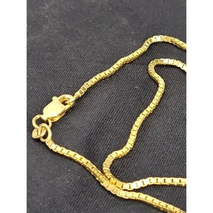 10k Gold Box Chain Necklace, 18in With 5.5 Of Gold