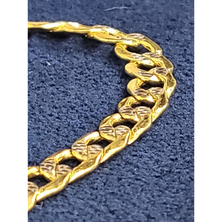 14k Yellow-White Gold Pave Miami Curb Link Bracelet 8in With 7.5g Of Gold