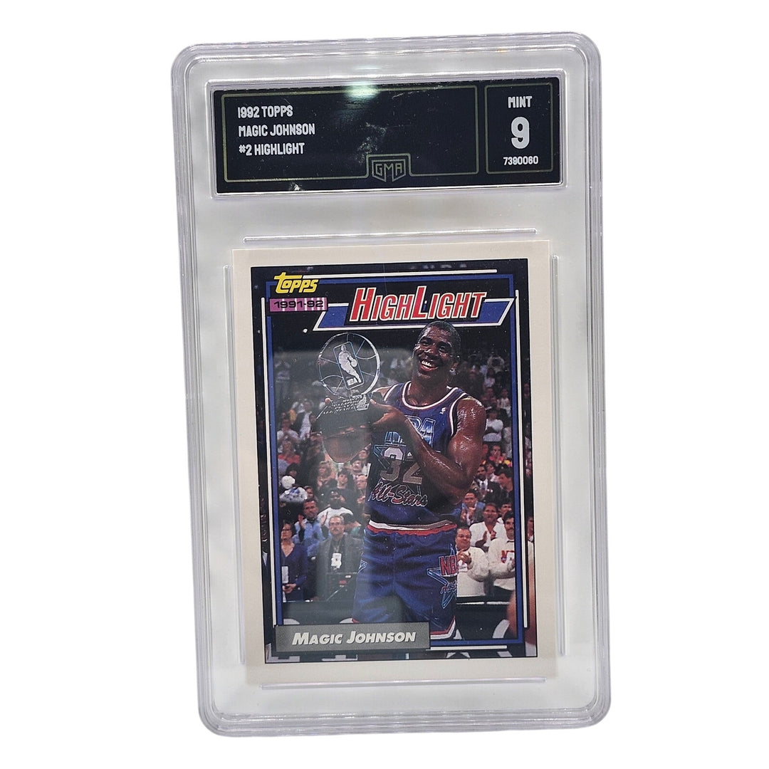 1992 Topps Magic Johnson #2 Highlight All-Star MVP GMA 9 Mint Graded