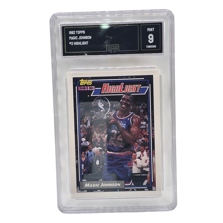 1992 Topps Magic Johnson #2 Highlight All-Star MVP GMA 9 Mint Graded