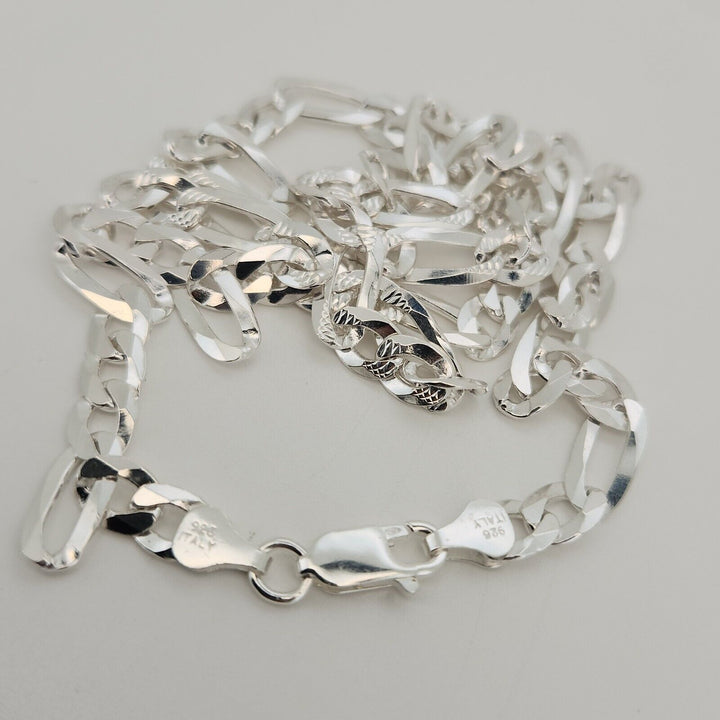 925 sterling silver Figaro's chain necklace 21.5" B