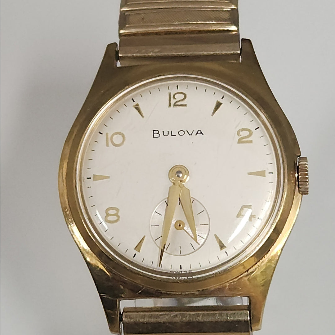 Vintage Bulova senator manual wind watch with small seconds and original box