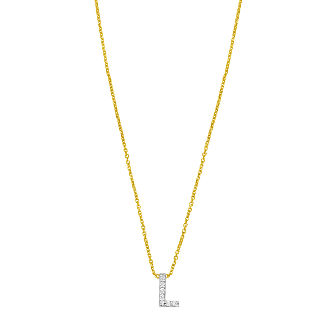 14K Mini Diamond L Initial