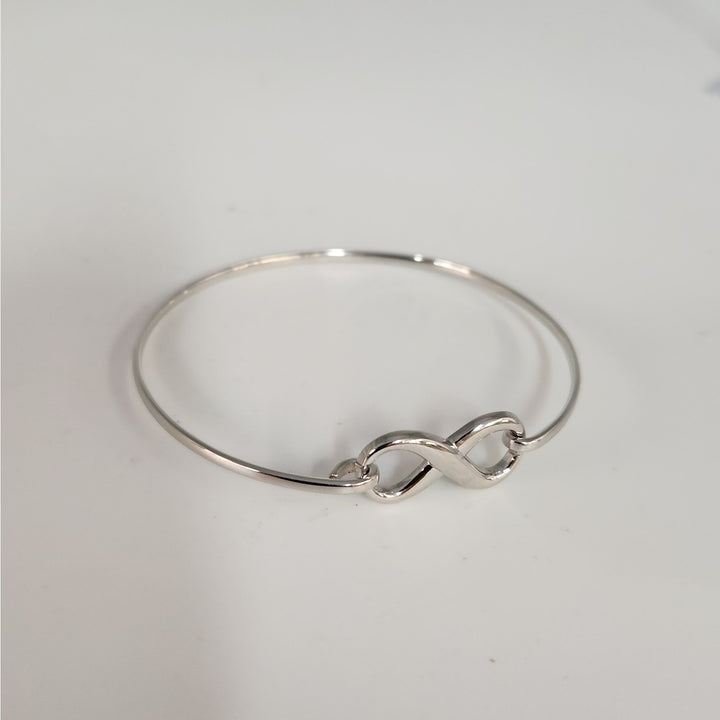 925 Sterling Silver Infinity Bangle Bracelet