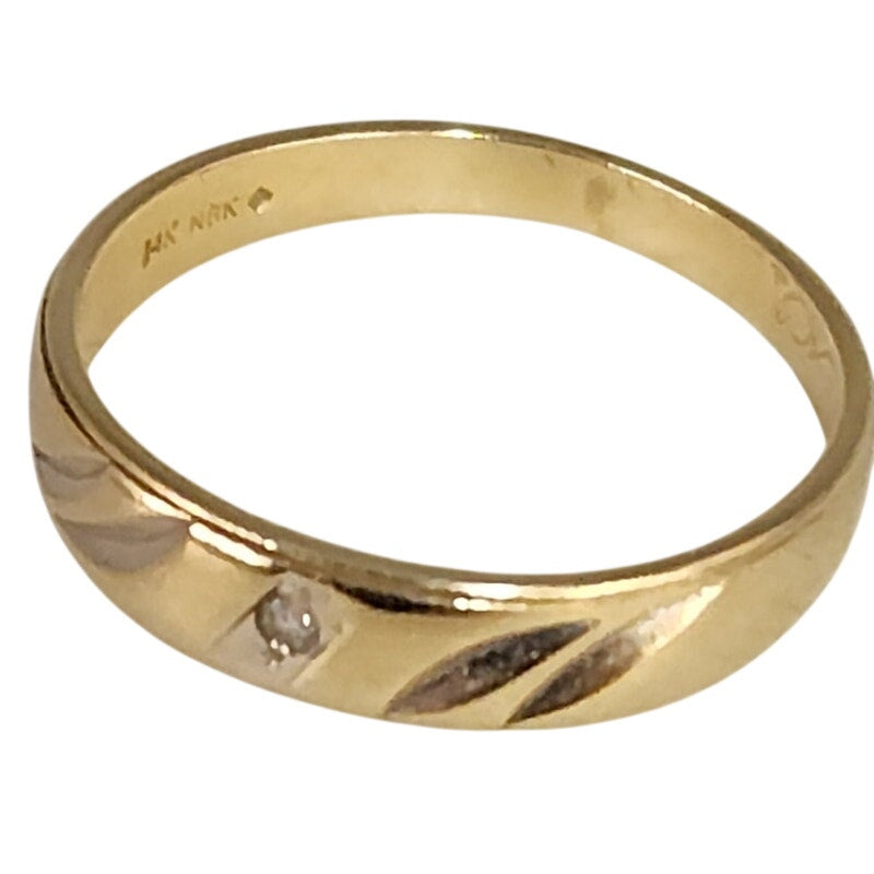 Vintage 14k Yellow Gold Diamond Band Ring Size 4