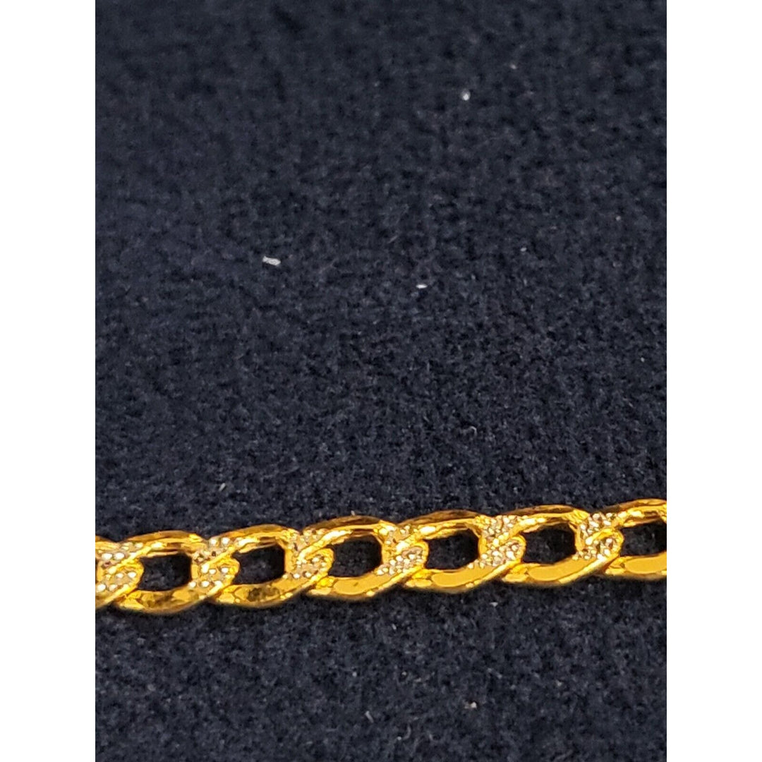 14k Yellow-White Gold Pave Miami Curb Link Bracelet 8in With 7.5g Of Gold