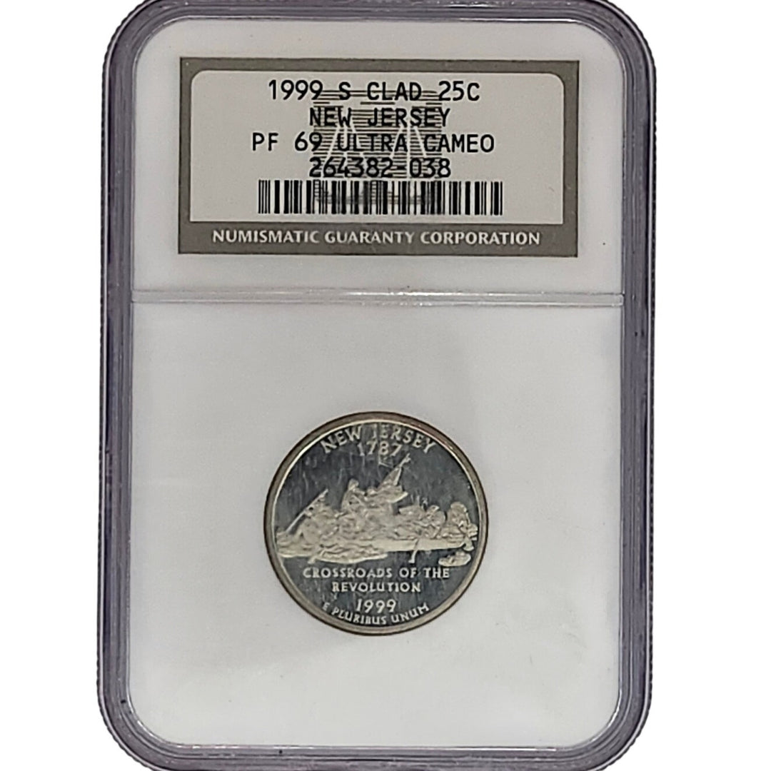 1999-S New Jersey State Quarter 25c NGC PF 69 ULTRA CAMEO Clad Proof US Coin Slab