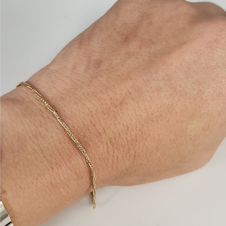 14k Yellow Gold Spiga Chain Bracelet 7"