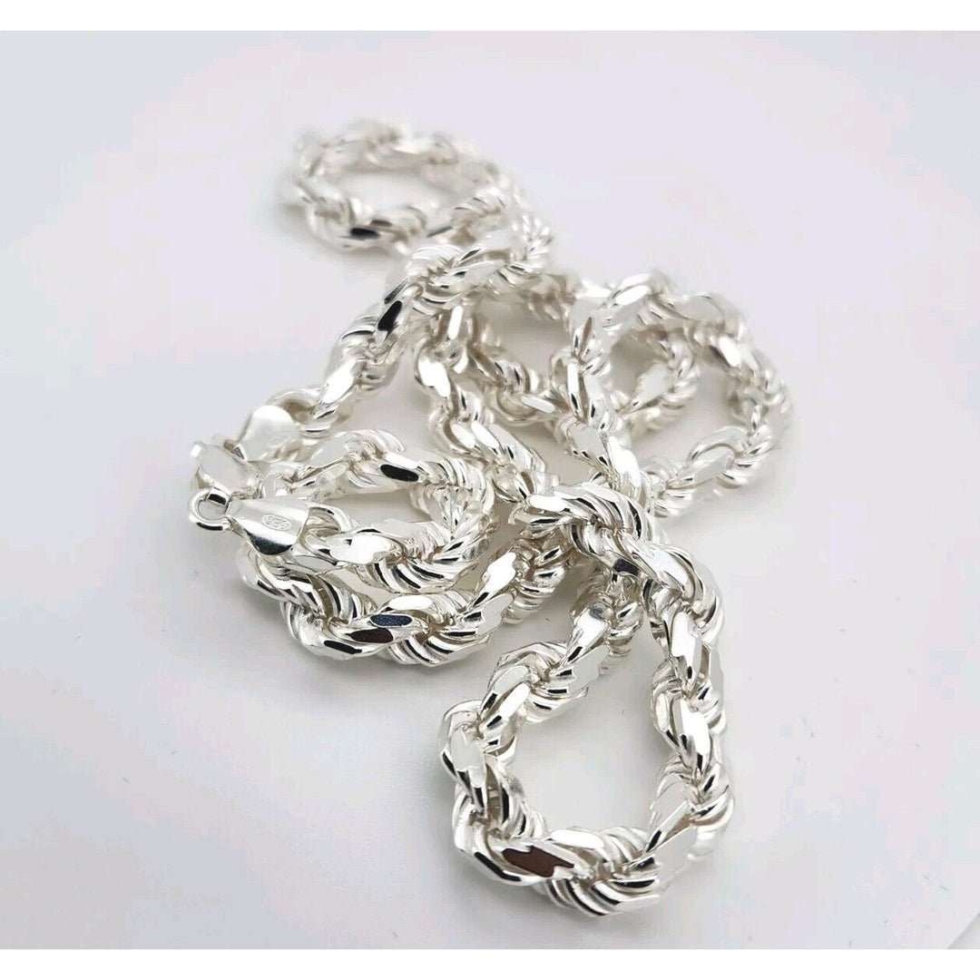 925 Sterling Silver Rope Chain Necklace 22"