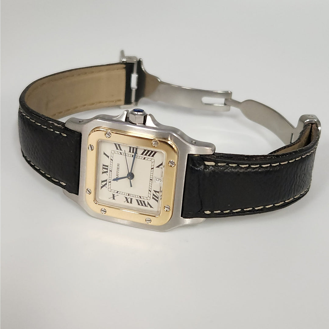 Cartier Santos Two-tone 18K Yellow Gold Quartz Watch 30 MM Classic