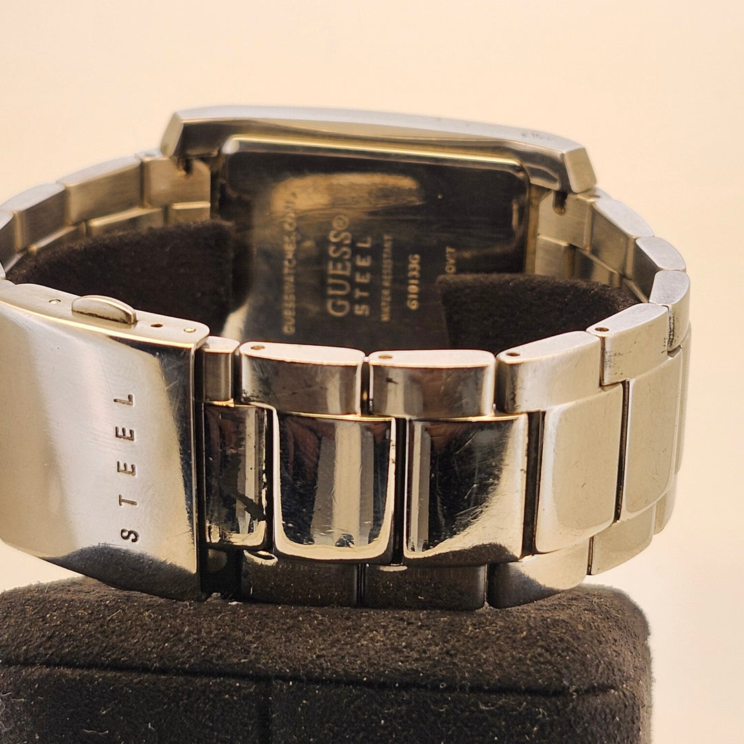 Guess Steel Rectangular Dual-Dial Silver Dial Quartz Watch G10133G