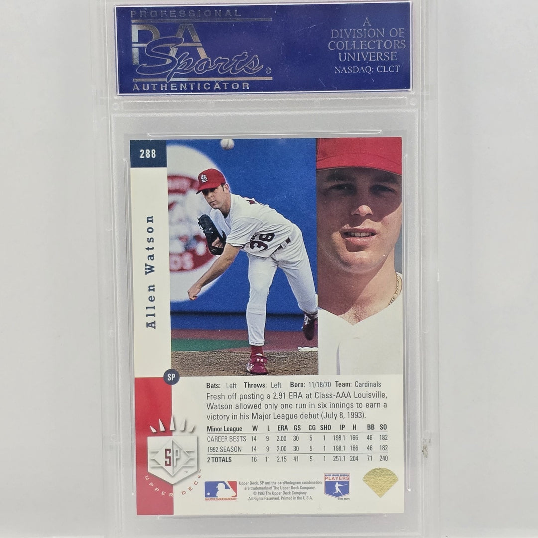 1993 Upper Deck SP Allen Watson Rookie Premiere Prospect Foil #288 PSA 8 B2