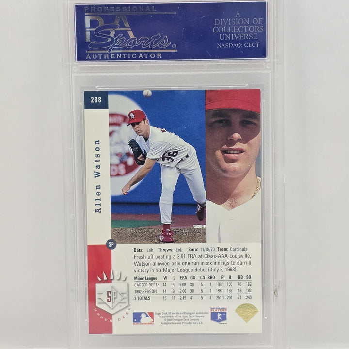 1993 Upper Deck SP Allen Watson Rookie Premiere Prospect Foil #288 PSA 8 B2