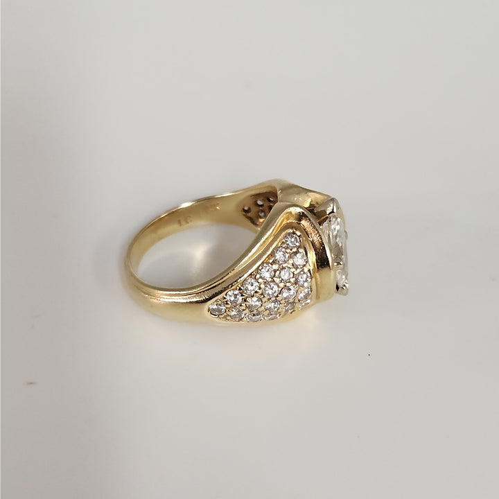 14k Yellow Gold 1.25 CT Marquise Diamond rinyg size 6.25