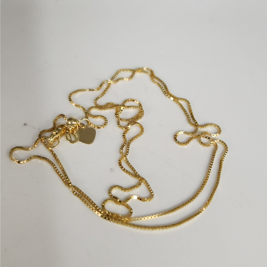 10k Yellow Gold 0.8mm Adjustable Box Chain 22"w