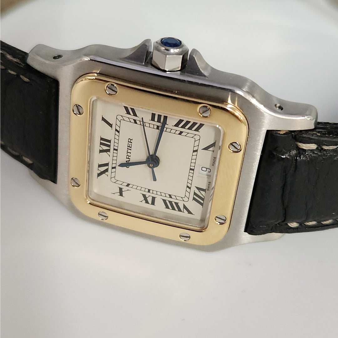 Cartier Santos Two-tone 18K Yellow Gold Quartz Watch 30 MM Classic