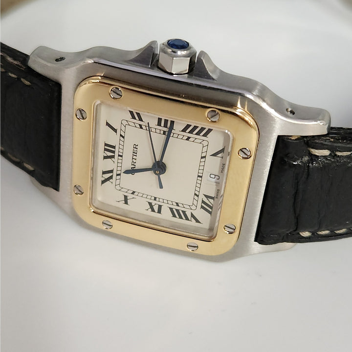 Cartier Santos Two-tone 18K Yellow Gold Quartz Watch 30 MM Classic
