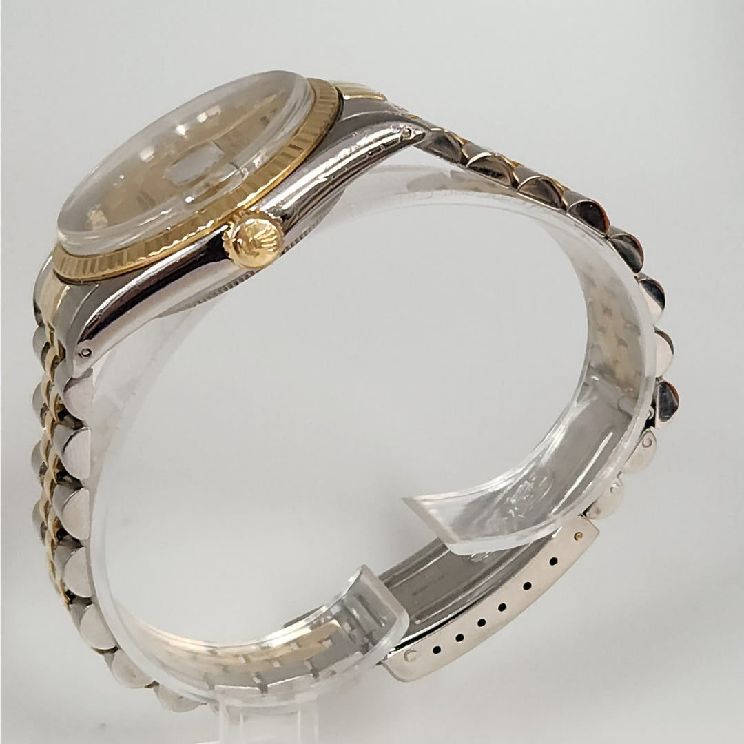 Rolex Datejust 36MM Two Tone 18k Yellow Gold & SS Bracelet Diamond Dial Watch