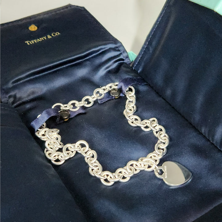 Authentic Tiffany &  Co Sterling Silver Heart Tag Necklace