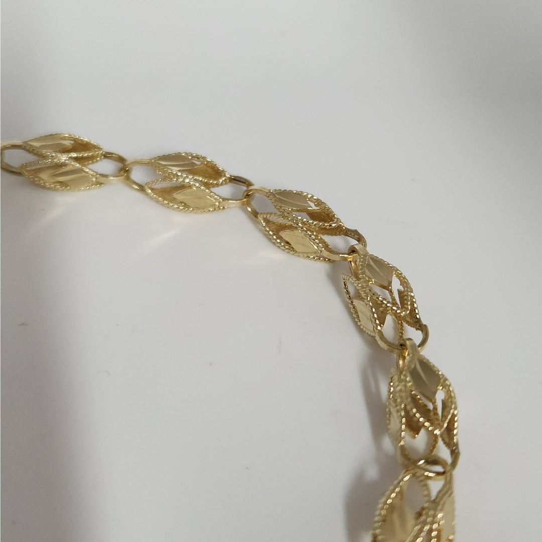 10k Yellow Gold Fancy Turkish Diamond Cut Vintage Chain Necklace 28"