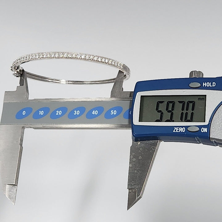 Elegant 14k White Gold Diamonds Bangle Bracelet