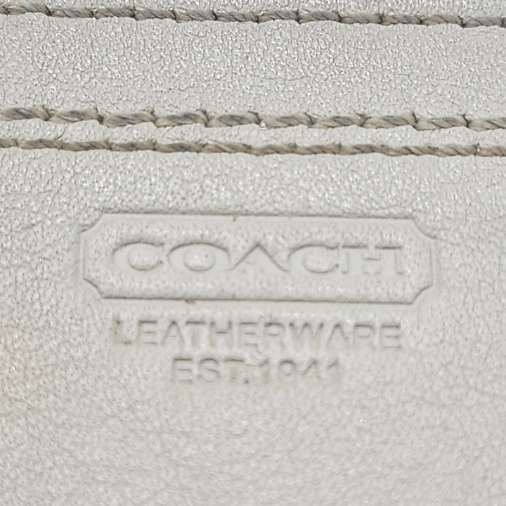 Coach Leather Est. 1941 White Chalk Leather Mini Skinny ID & Keychain Wallet