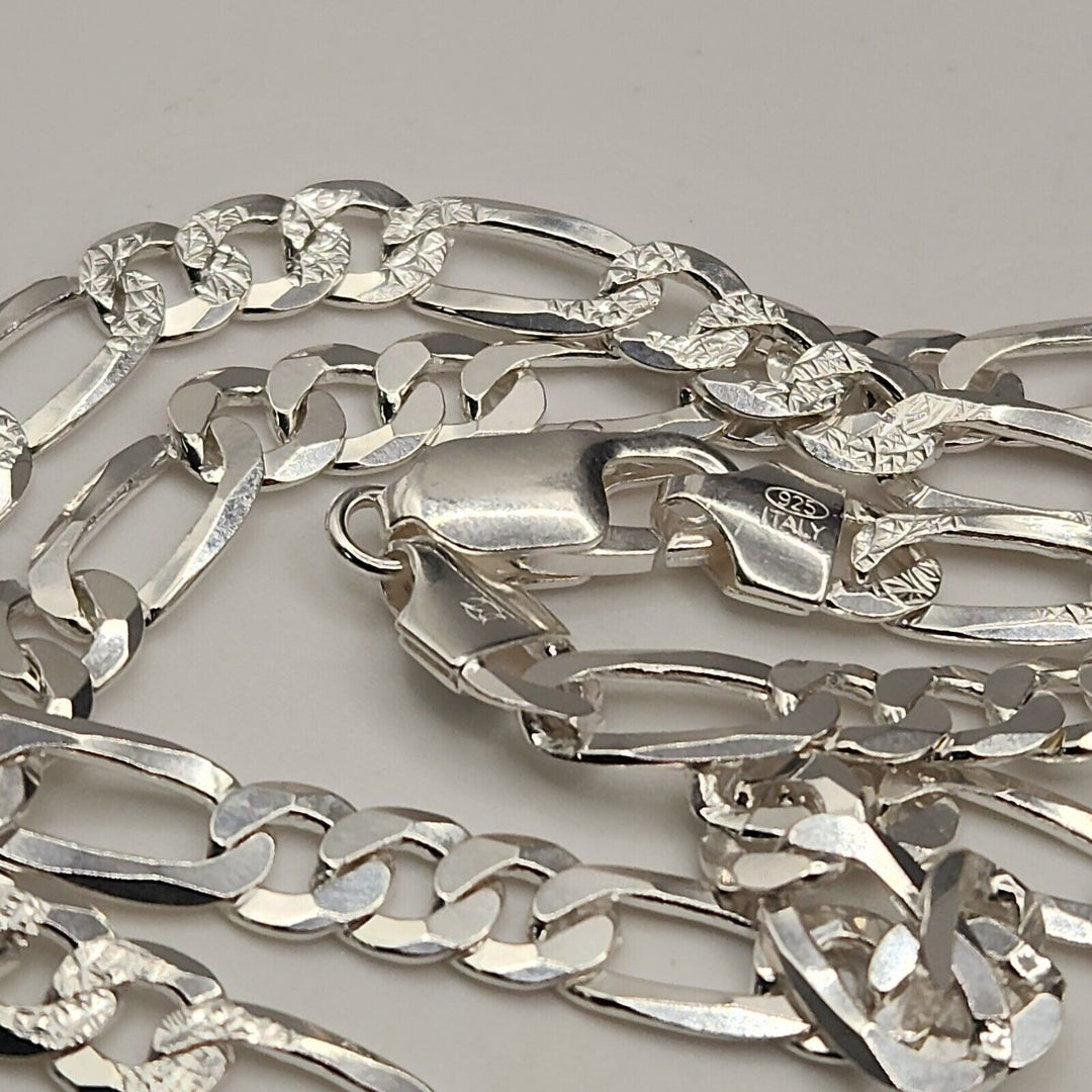 925 Sterling Silver Figaro's Chain Necklace 20"A