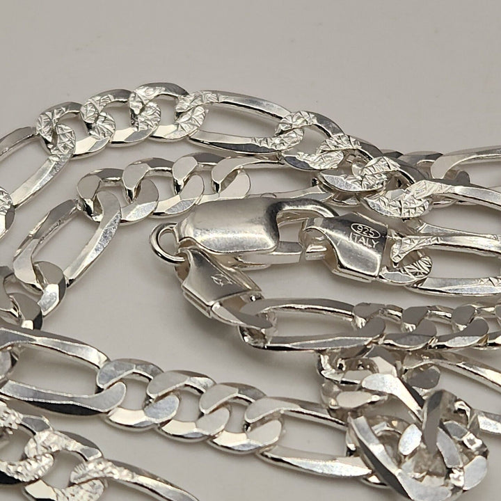 925 Sterling Silver Figaro's Chain Necklace 20"A