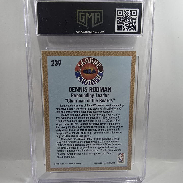 1992 Fleer #239 Dennis Rodman GMA NM-MT+ 8.5 LEAGUE LEADER