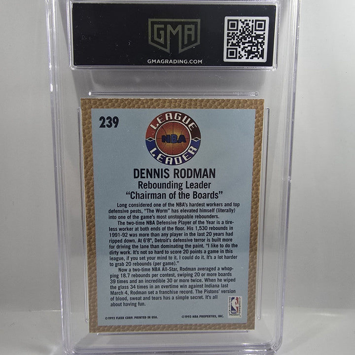 1992 Fleer #239 Dennis Rodman GMA NM-MT+ 8.5 LEAGUE LEADER