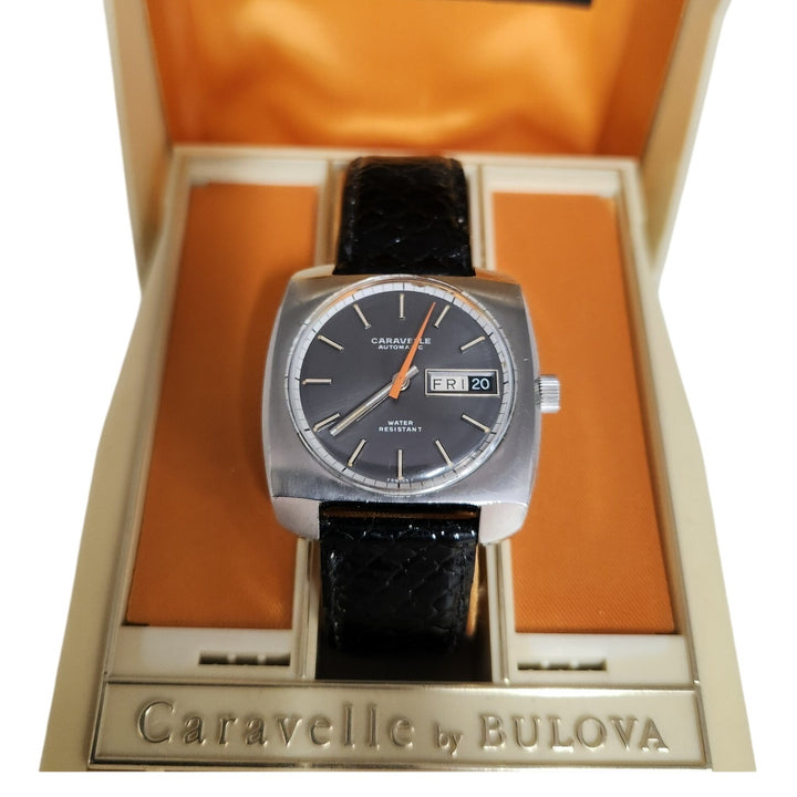 Vintage 1970s Caravelle by Bulova Automatic Day-Date Watch with Original Box