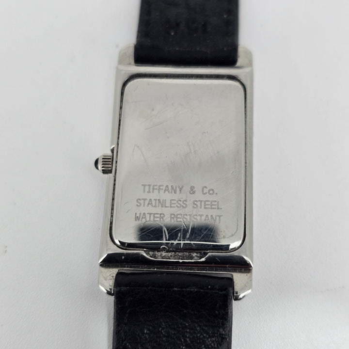 Tiffany & Co Classic Quartz Roman Tank Swiss Made 20mm Ladies Watch Leather Band