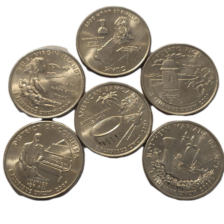 2009 D.C. and U.S. Territory Quarters Clad 6-Coin Set No Box