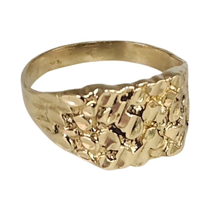 10K Yellow Gold Textured Nugget Ring Size 7.25