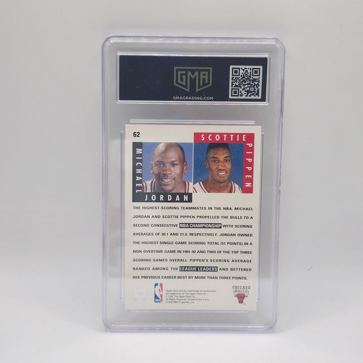 1992 Upper Deck #62 Michael Jordan Scottie Pippen Scoring Threats GMA 8 NM-MT