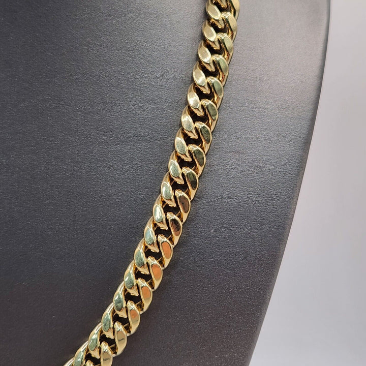 10k Yellow Gold Hollow Cuban Chain Necklace 18"